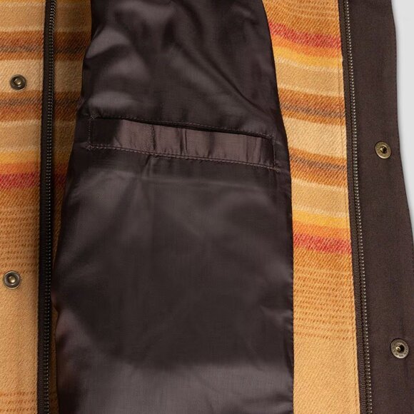 New Mens Pendleton Silverton Shearling Wool Coat Jacket Ralston Stripe XL Sunset - Picture 6 of 7